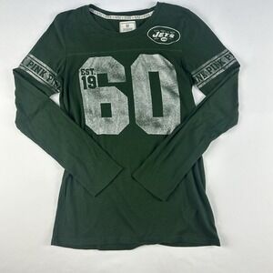 New York Jets Women's Long Sleeve Shirt Size Medium NFL‎ Pink Victoria Secret